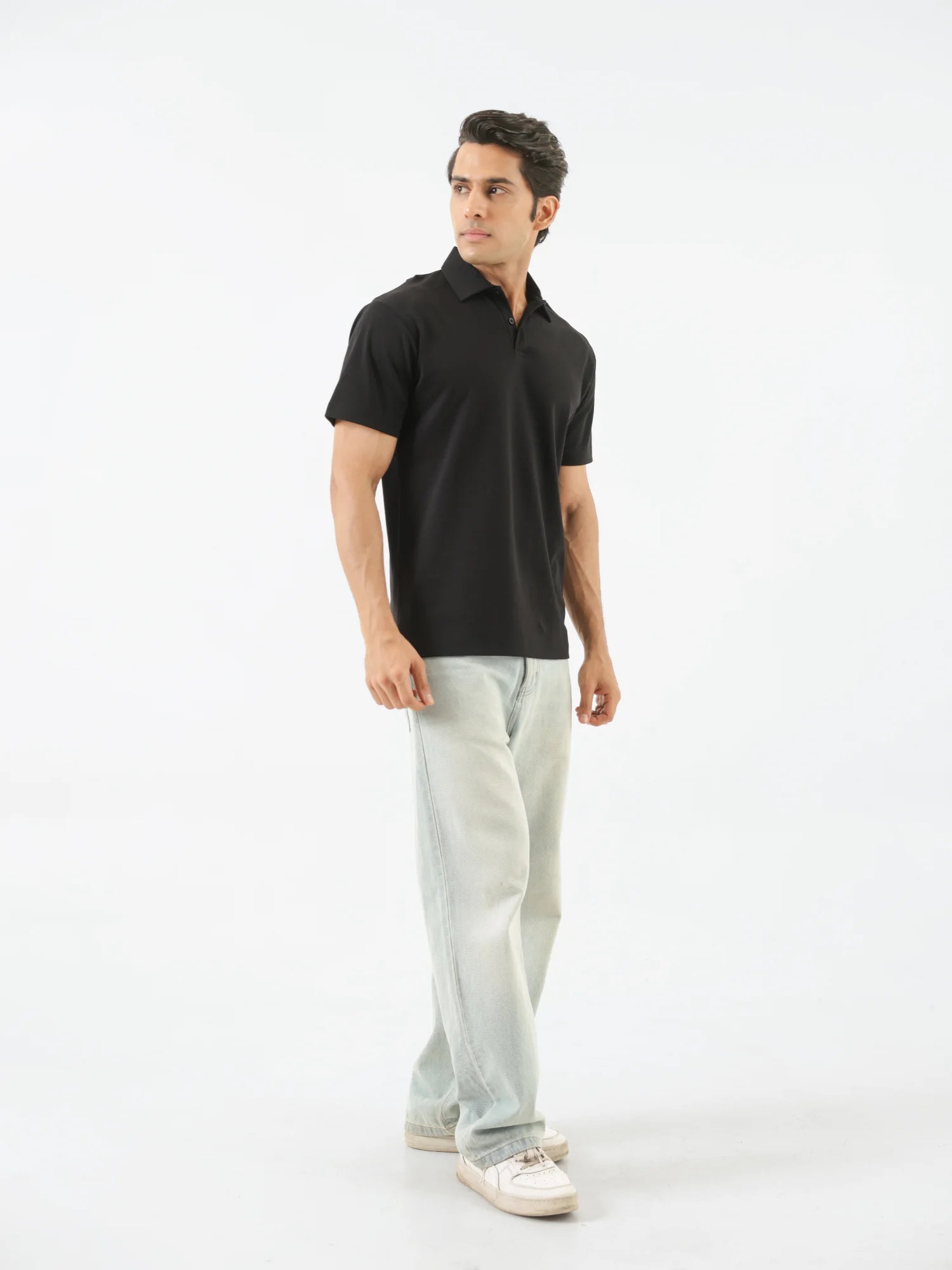 Men Black Polo T-shirt