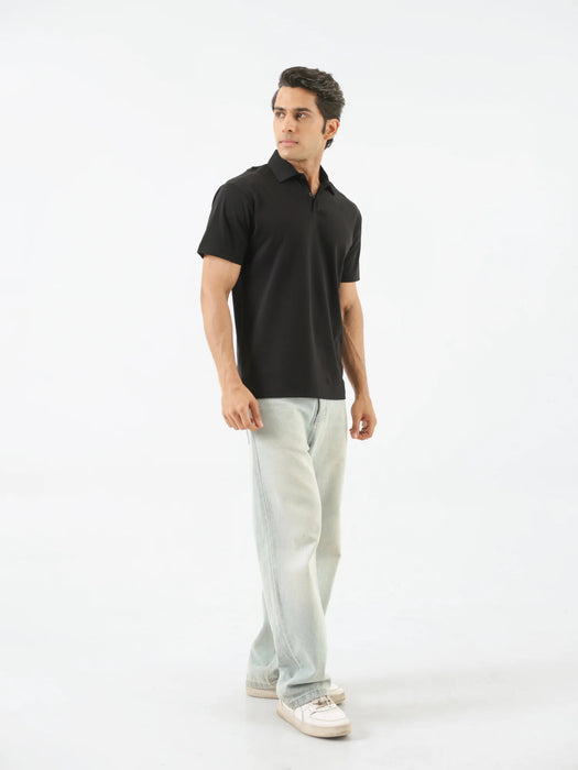 Men Black Polo T-shirt