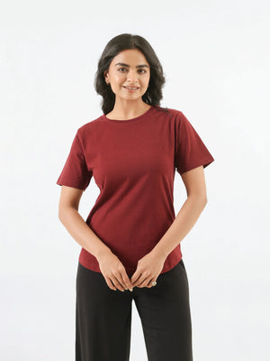 Pick Any 6 Women Round Neck T-shirt - Maroon