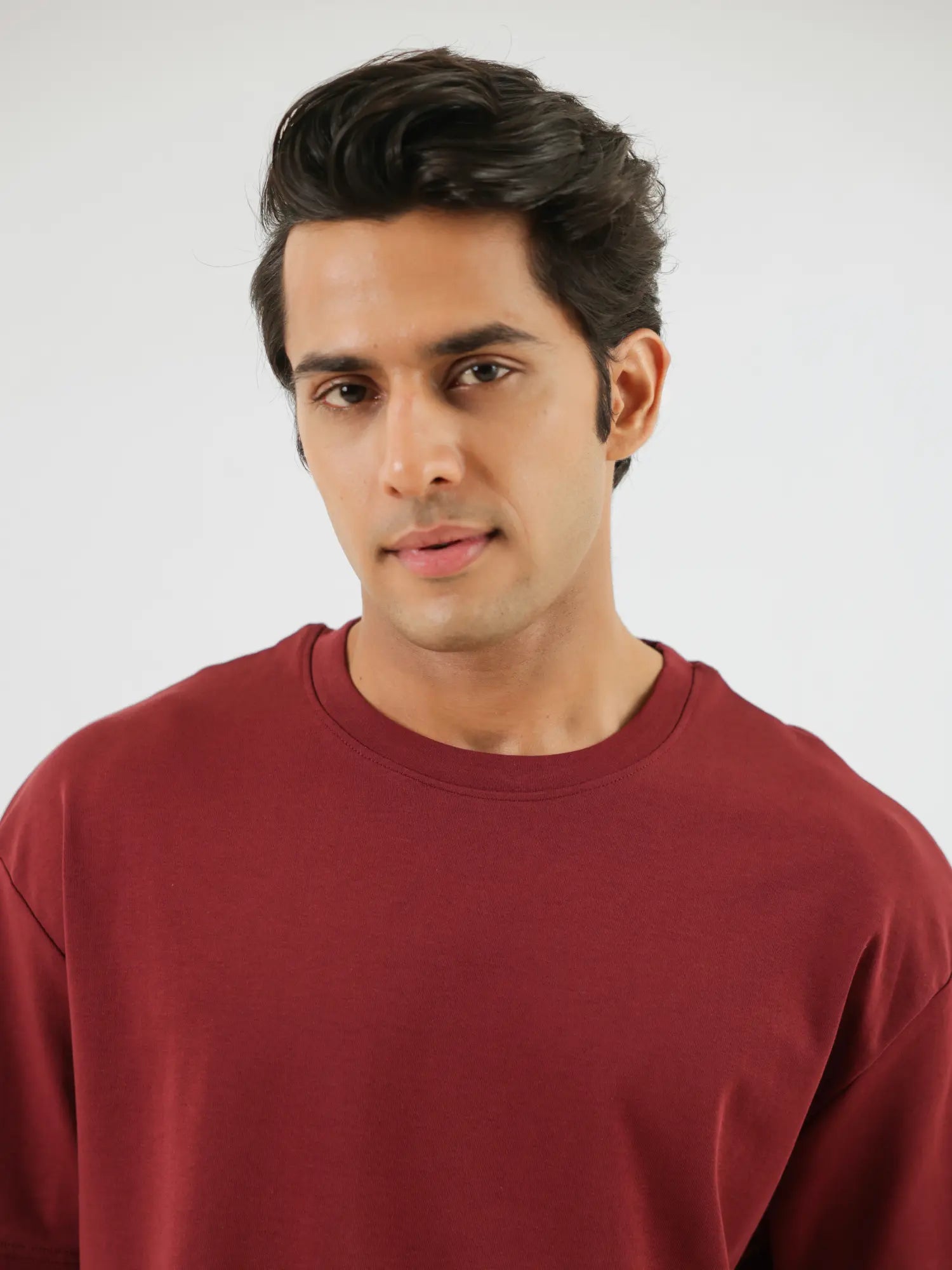Men Maroon Oversized T-shirt - Maroon
