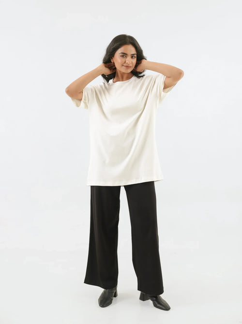 Women Off White Oversized T-shirt