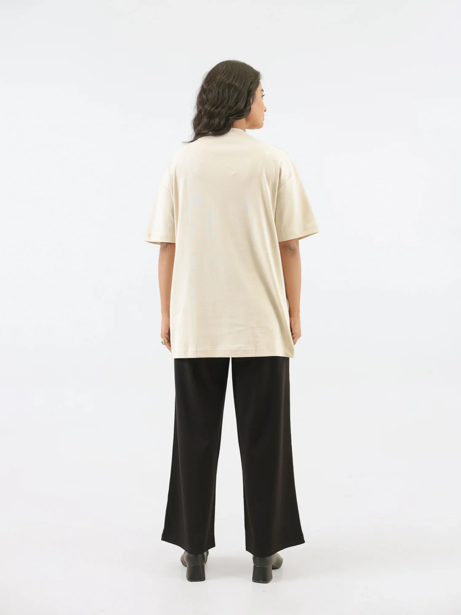 Women Beige Oversized T-shirt - Beige