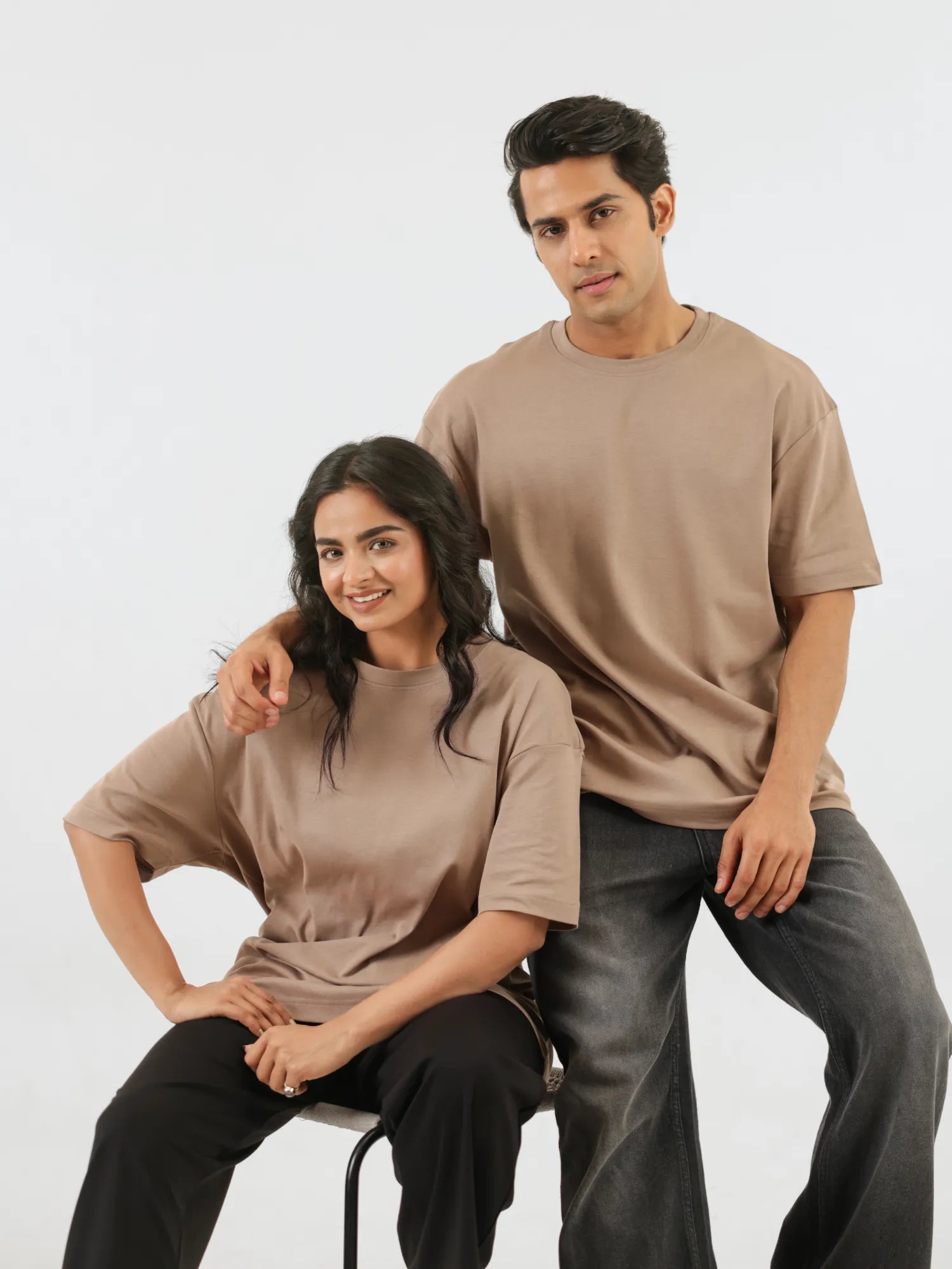 Unisex Mesa Taupe Oversized T-shirt