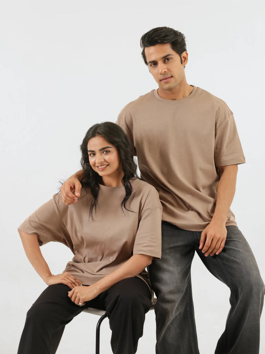 Unisex Mesa Taupe Oversized T-shirt