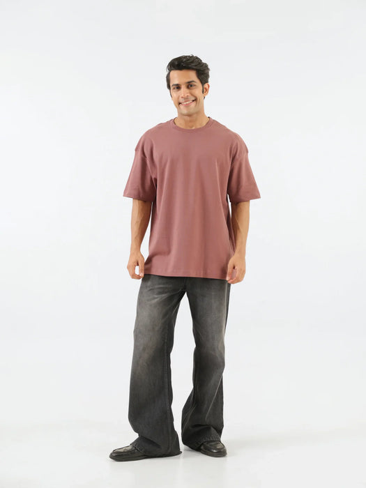 Men Rose Taupe Oversized T-shirt - Rose Taupe