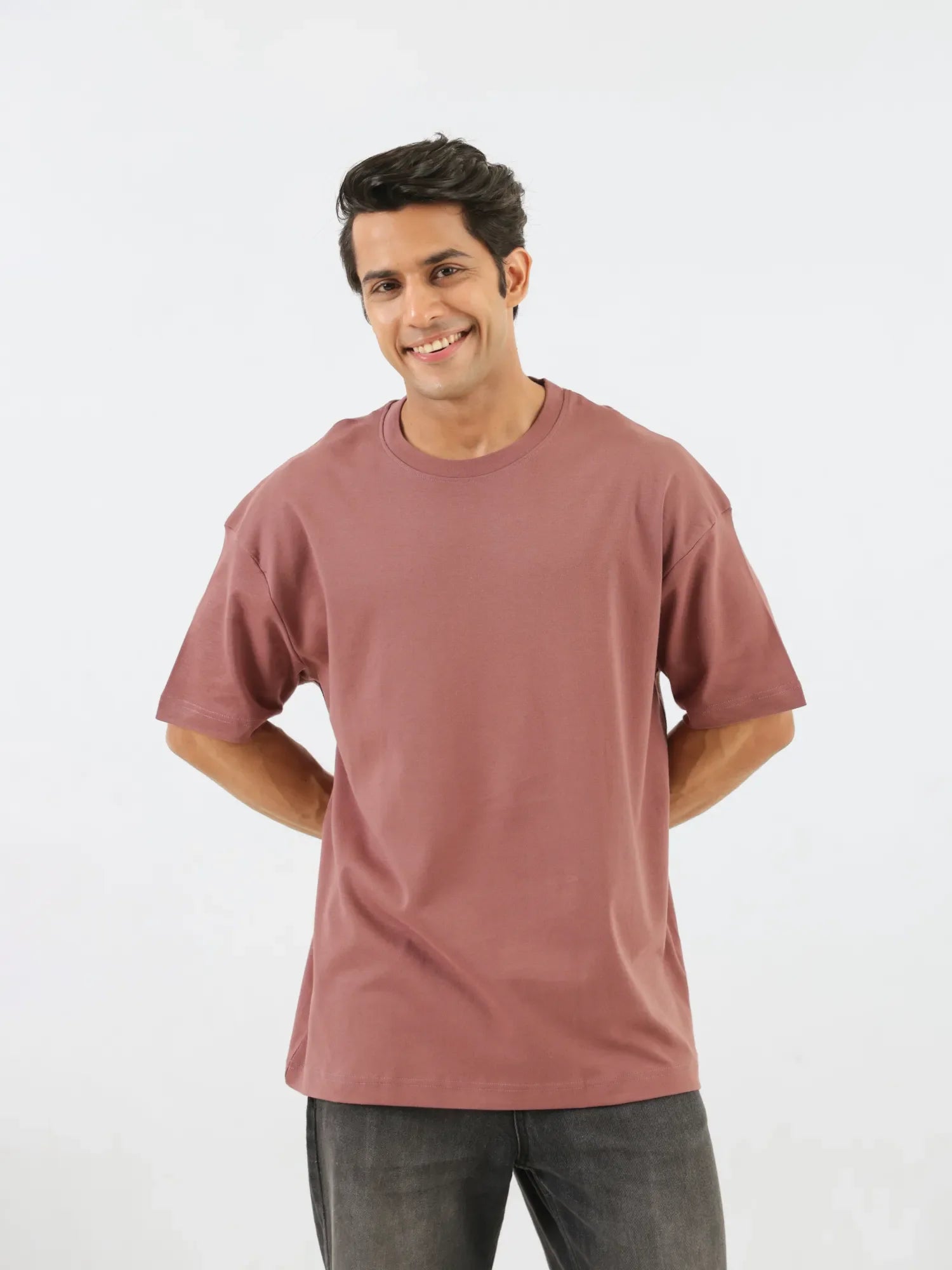 Men Rose Taupe Oversized T-shirt - Rose Taupe