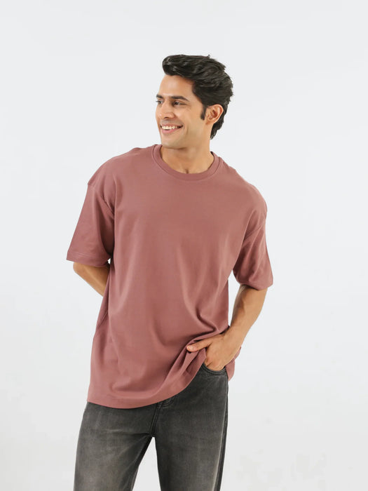 Men Rose Taupe Oversized T-shirt - Rose Taupe