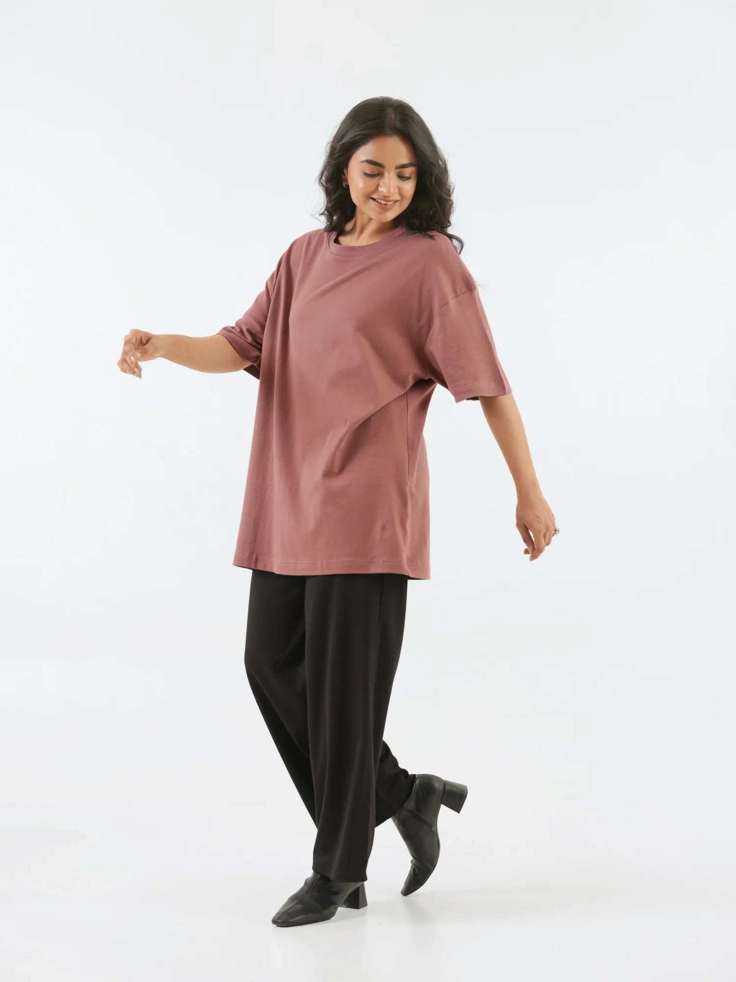 Women Rose Taupe Oversized T-shirt - Rose Taupe