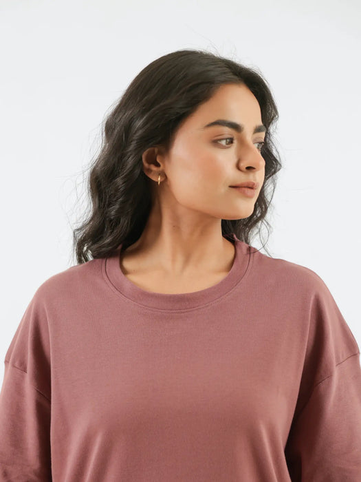 Women Rose Taupe Oversized T-shirt - Rose Taupe