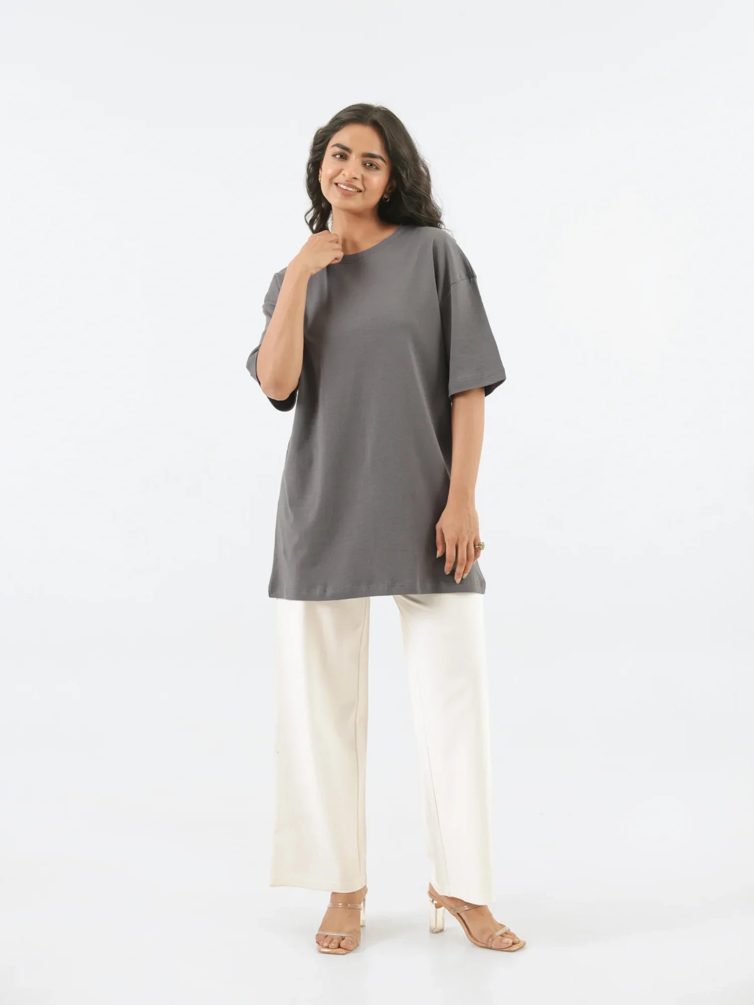 Women German Grey Oversized T-shirt - German Grey