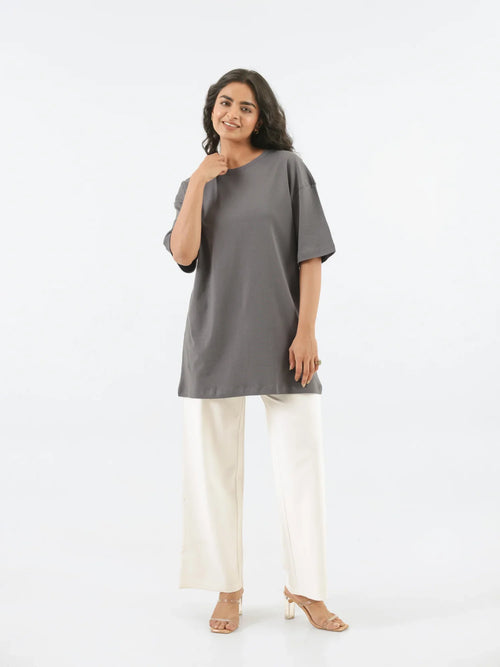 Women German Grey Oversized T-shirt
