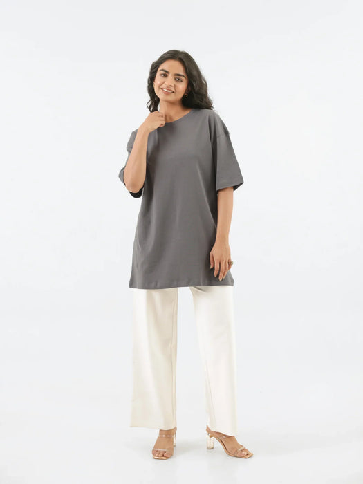 Women German Grey Oversized T-shirt - German Grey
