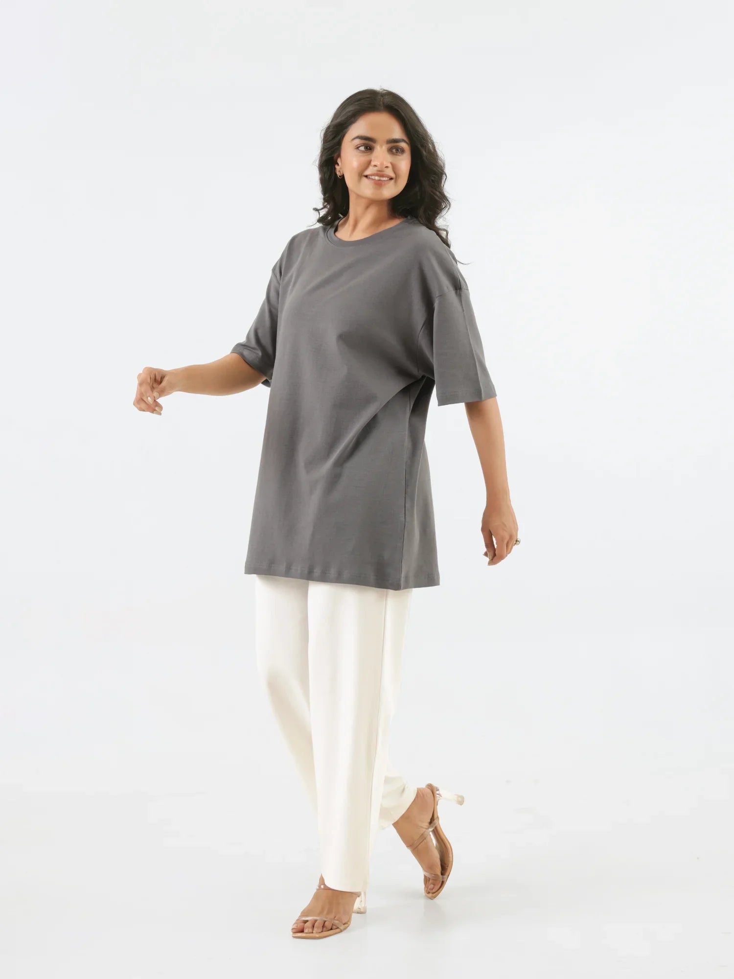 Women German Grey Oversized T-shirt - German Grey