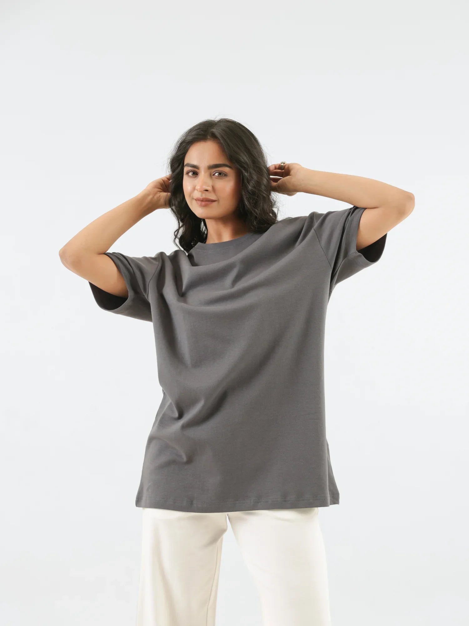 Women German Grey Oversized T-shirt - German Grey