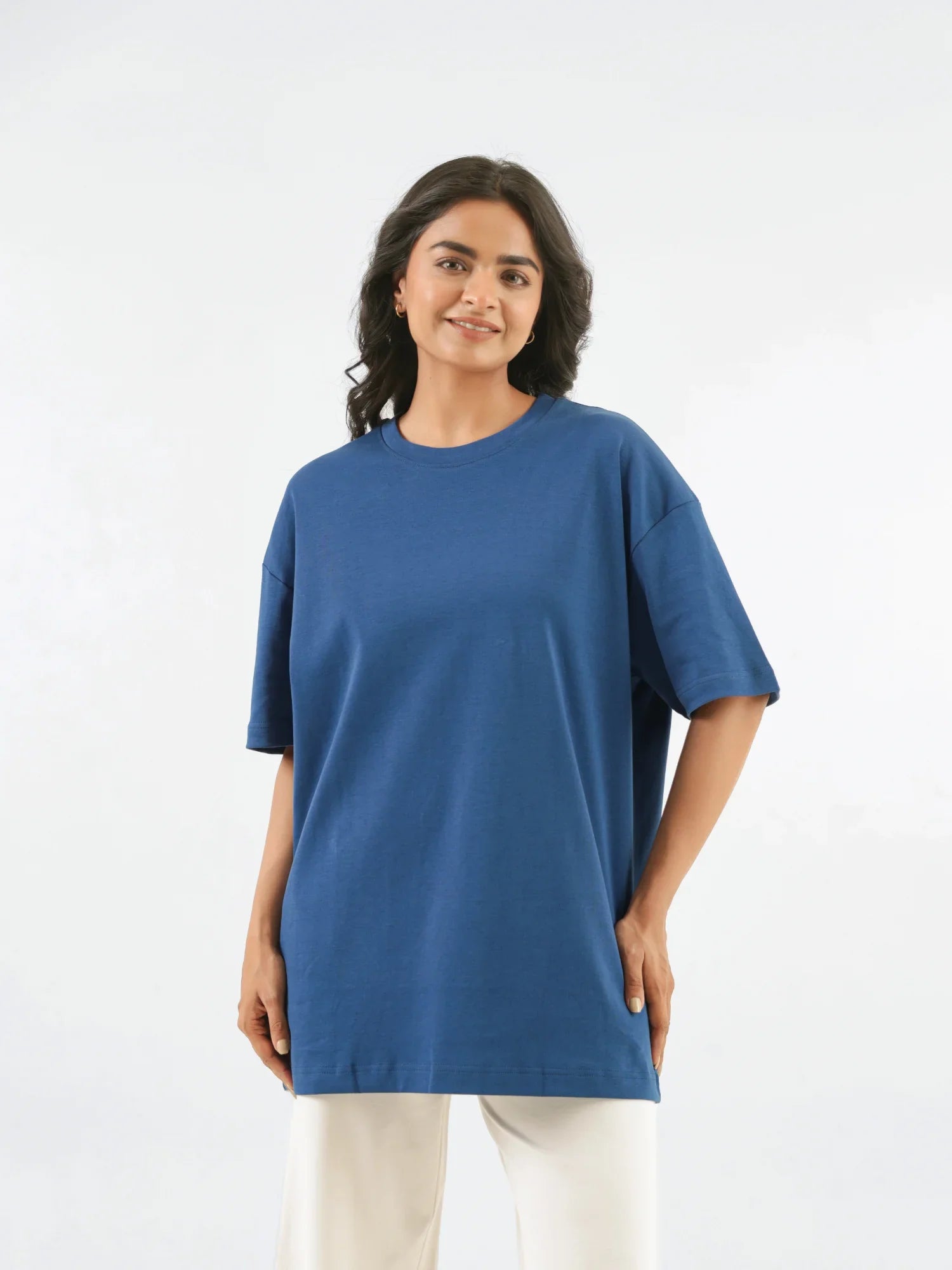Women Midnight Blue Oversized T-shirt - Midnight Blue