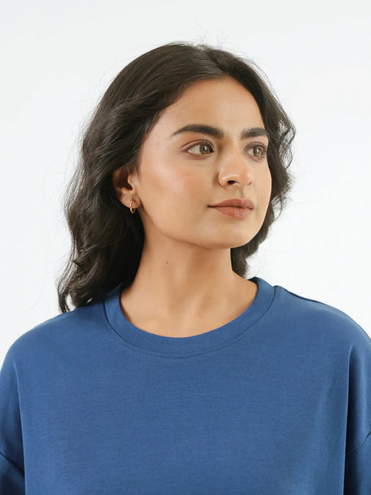 Women Midnight Blue Oversized T-shirt - Midnight Blue