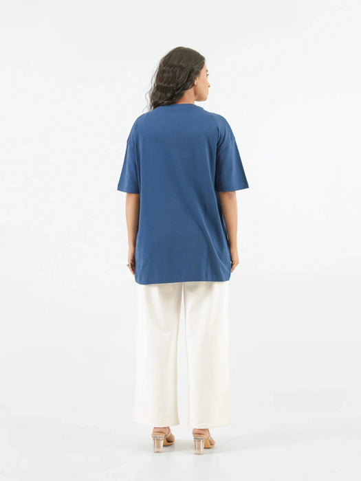 Women Midnight Blue Oversized T-shirt - Midnight Blue