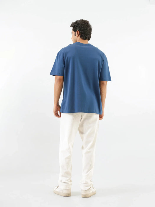 Men Midnight Blue Oversized T-shirt - Midnight Blue