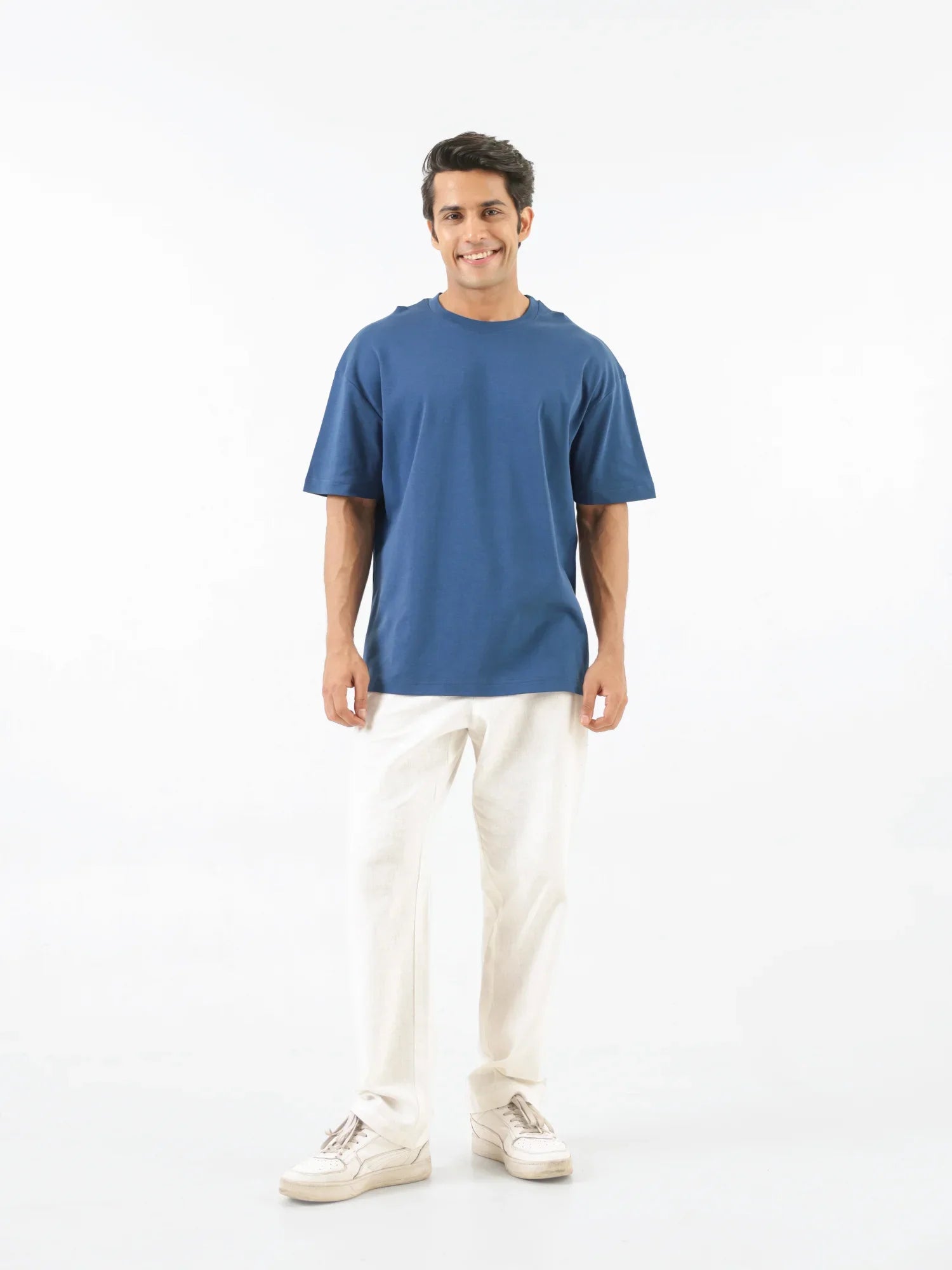 Men Midnight Blue Oversized T-shirt - Midnight Blue