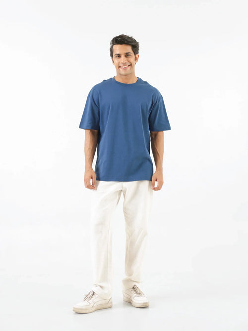 Men Midnight Blue Oversized T-shirt