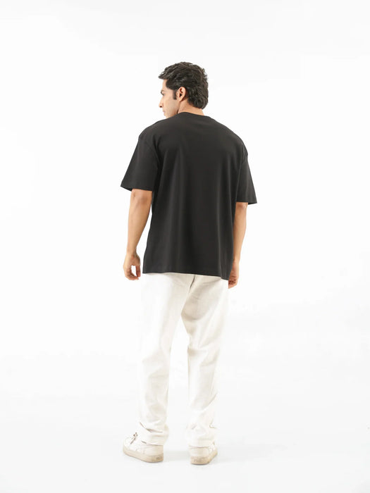 Men Black Oversized T-shirt - Black