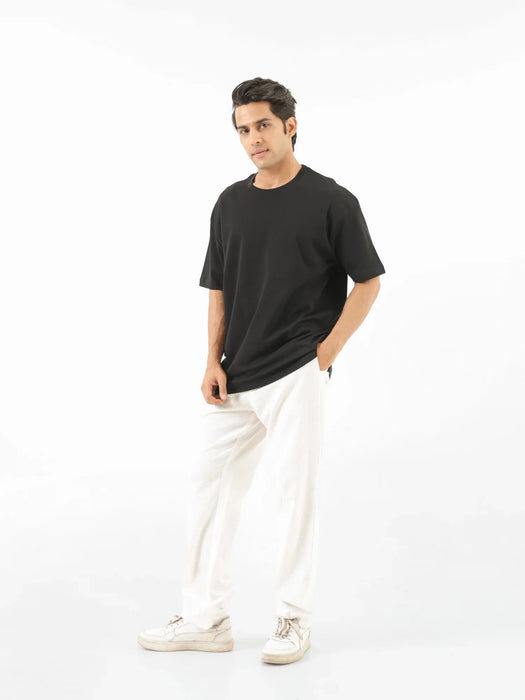 Men Black Oversized T-shirt - Black