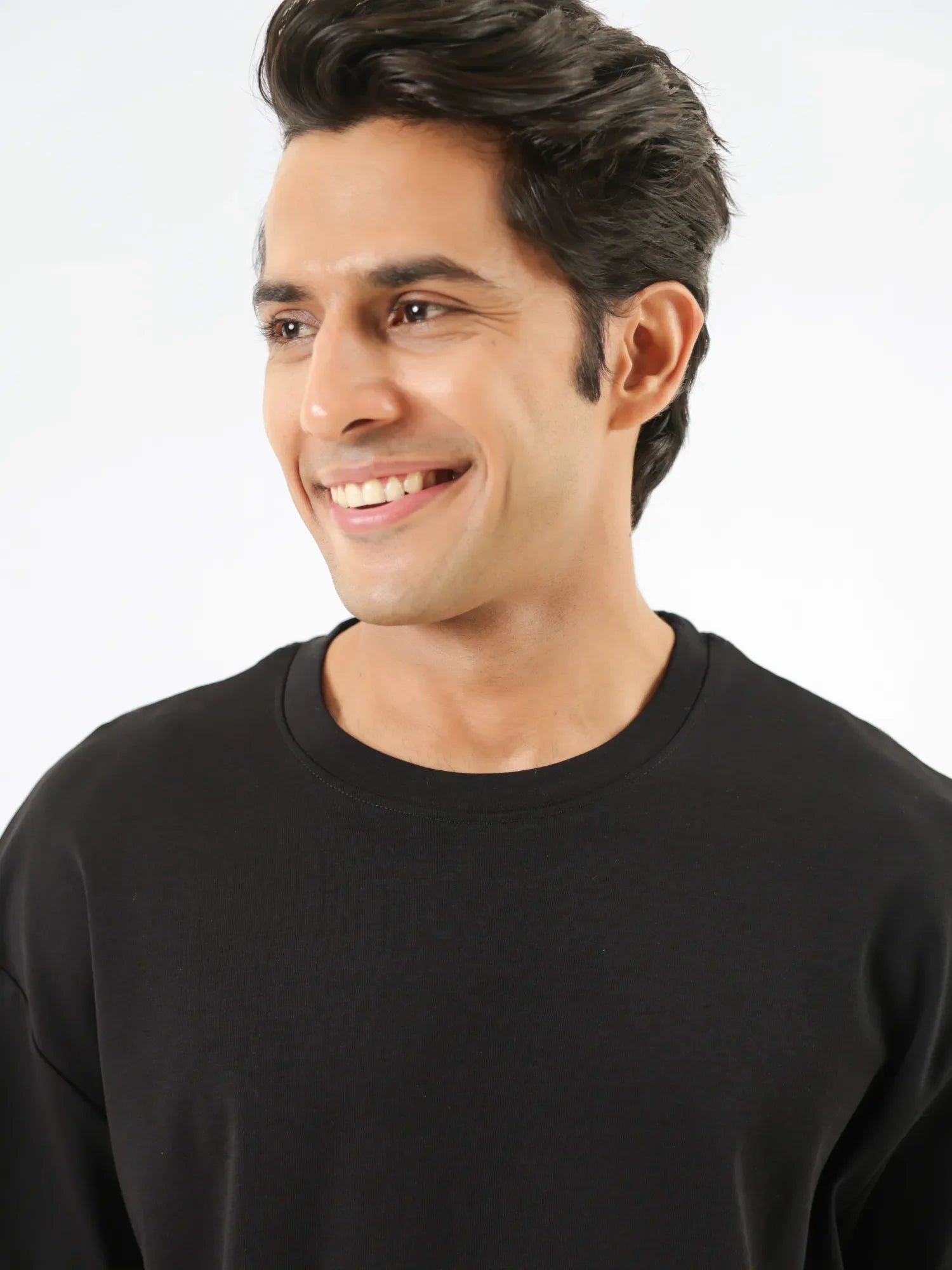 Men Black Oversized T-shirt - Black