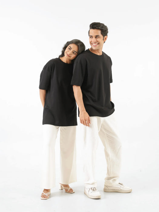Unisex Black Oversized T-shirt