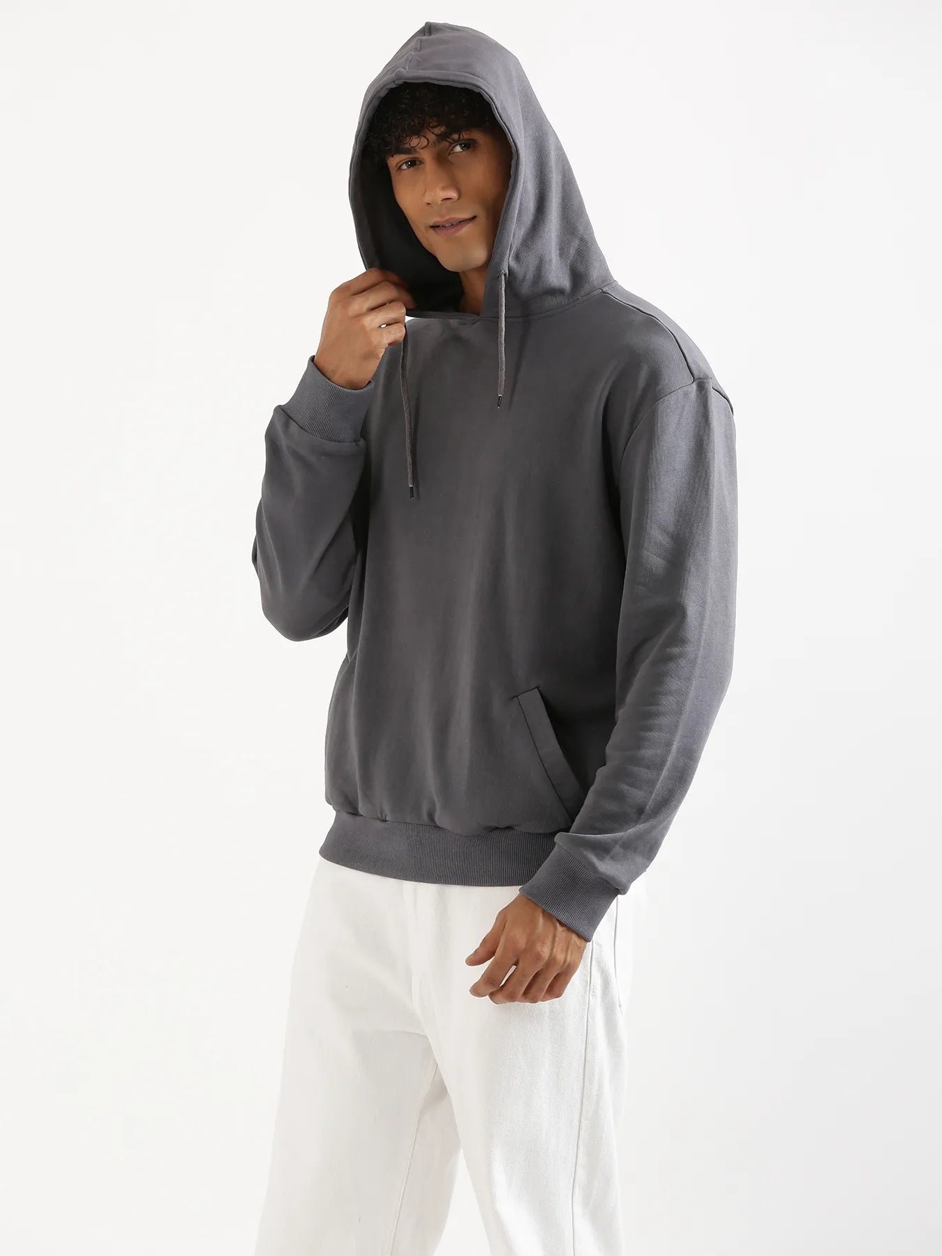 Unisex Grey Pullover Fleece Hoodie