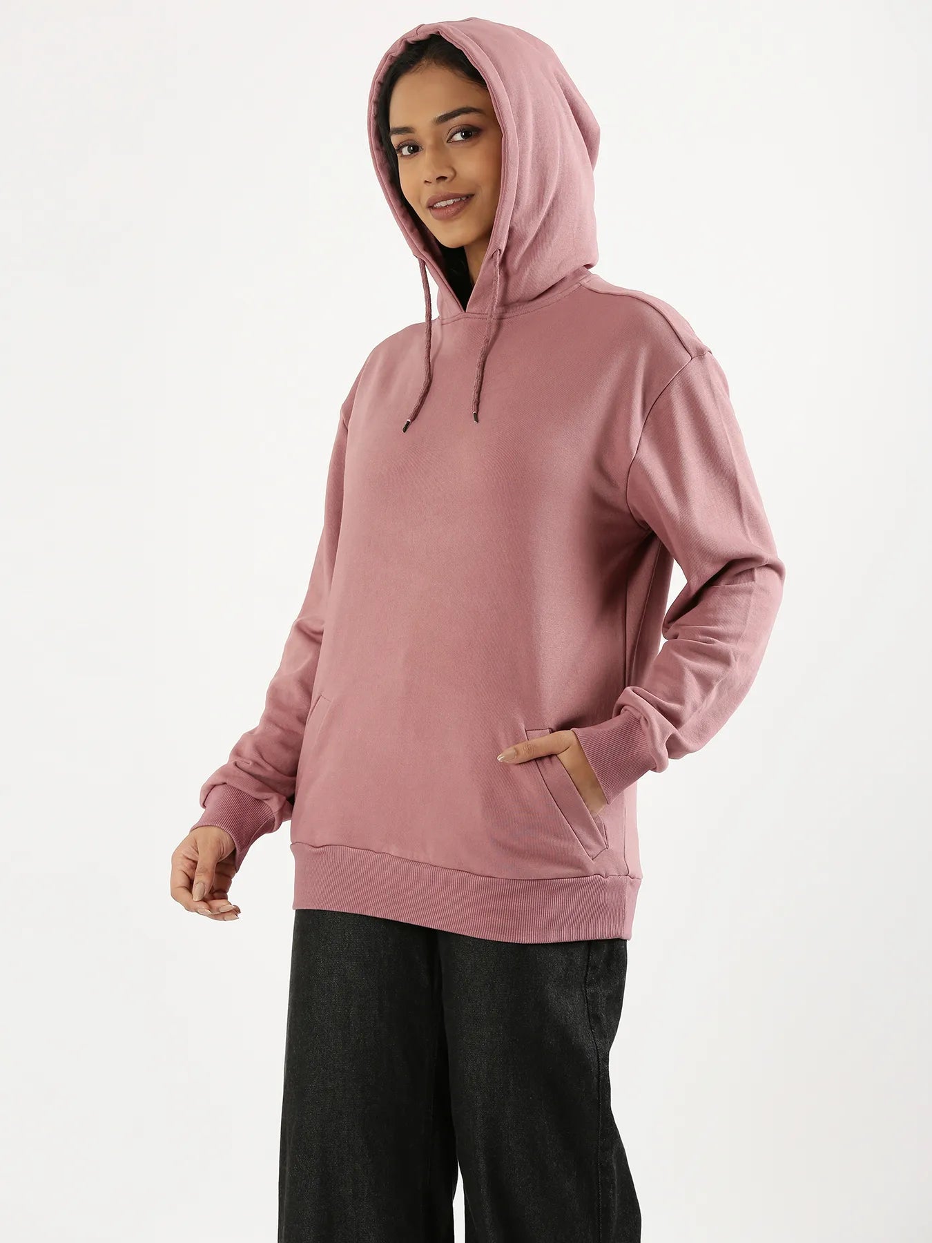 Unisex Rose Taupe Pullover Fleece Hoodie