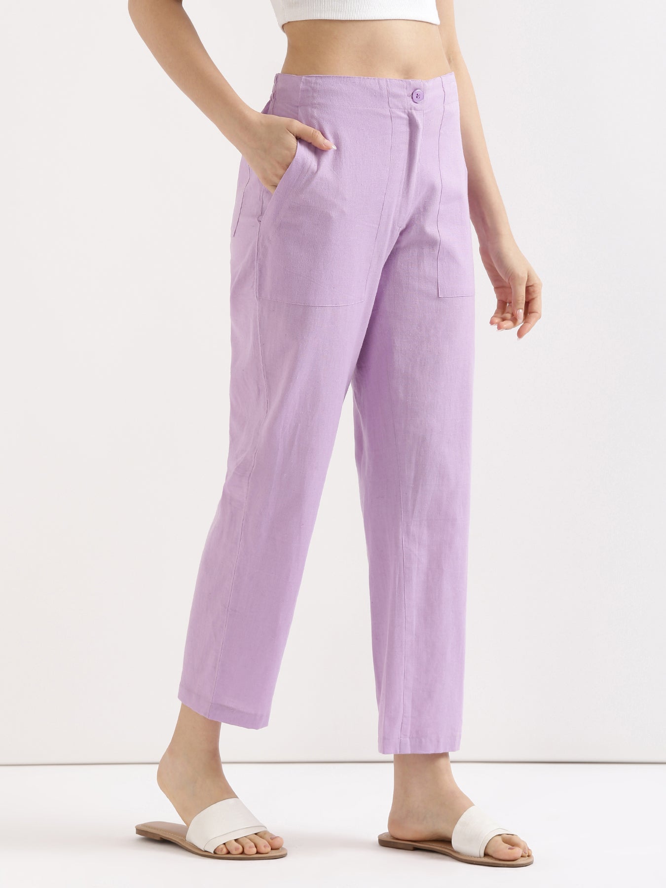 Lilac Airy Linen Pants