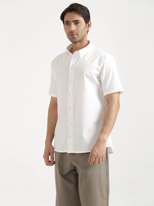 Men White Better Cotton Short Sleeve Shirt