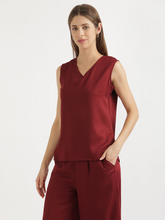 Maroon Viscose Coord Set