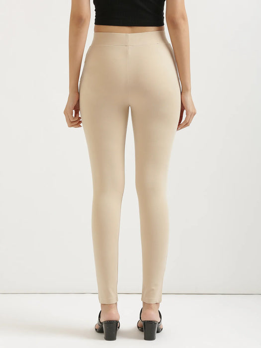 Women Beige 4-Way Stretchable Pants
