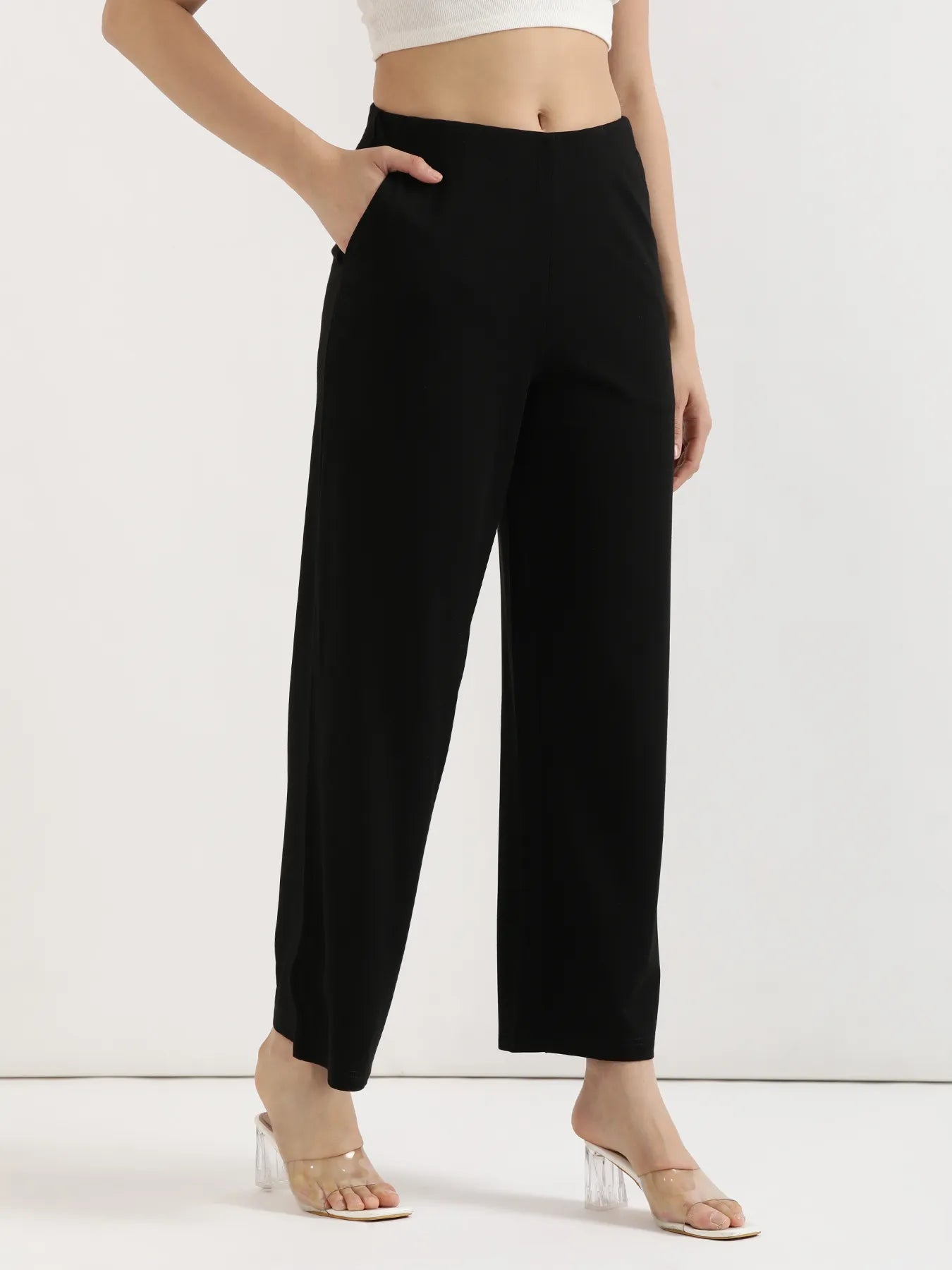 Women Black Wide Leg Pants