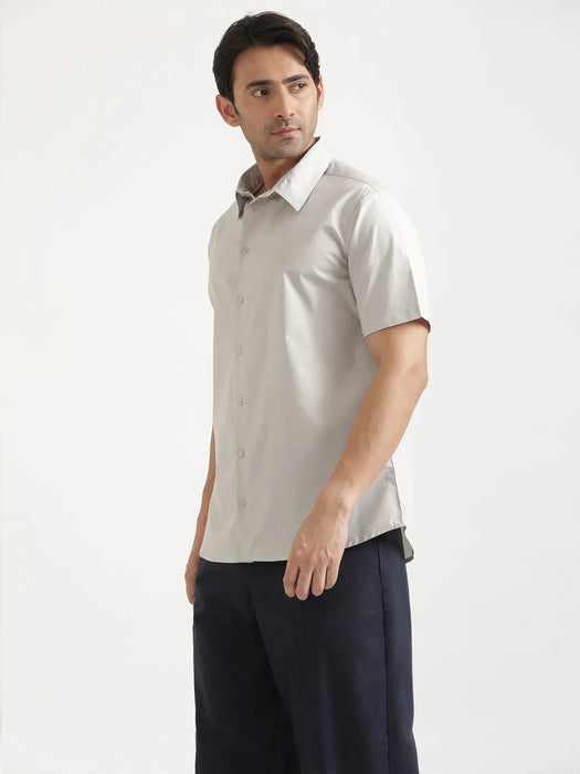 Men Light Grey Better Cotton Short Sleeve Shirt