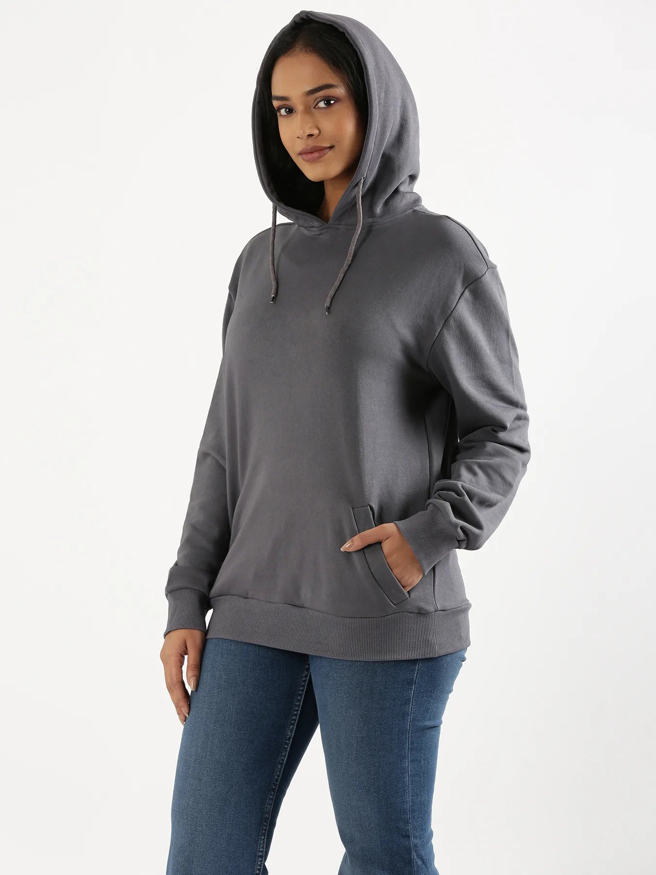 Unisex Grey Pullover Fleece Hoodie