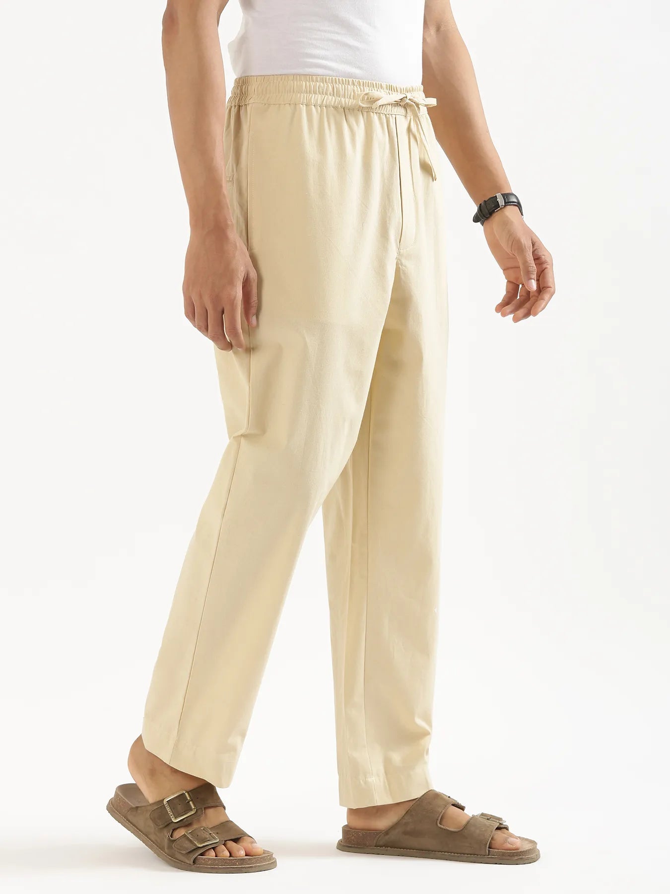 Men Beige Cotton Pant