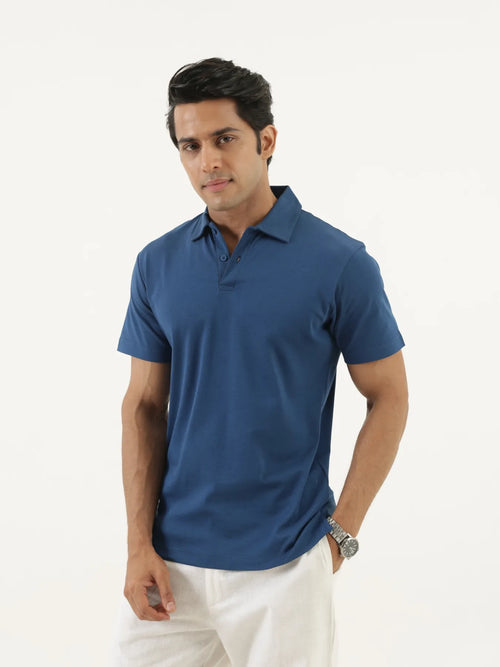 Men Midnight Blue Polo T-shirt