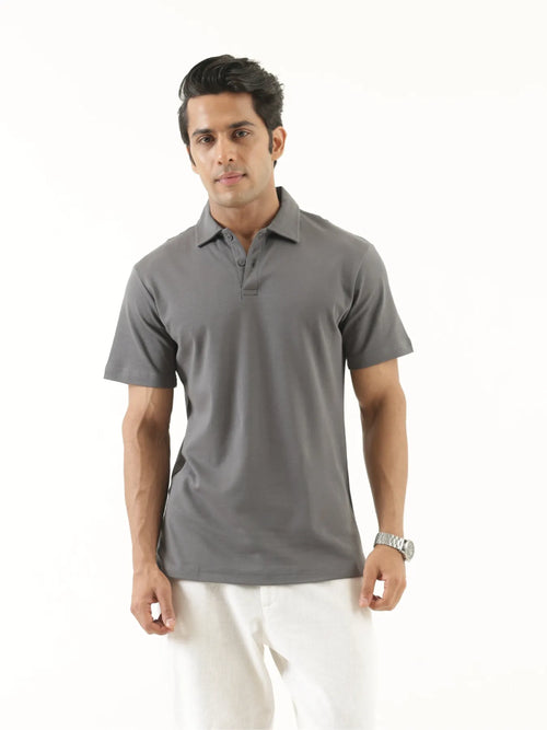 Men German Grey Polo T-shirt