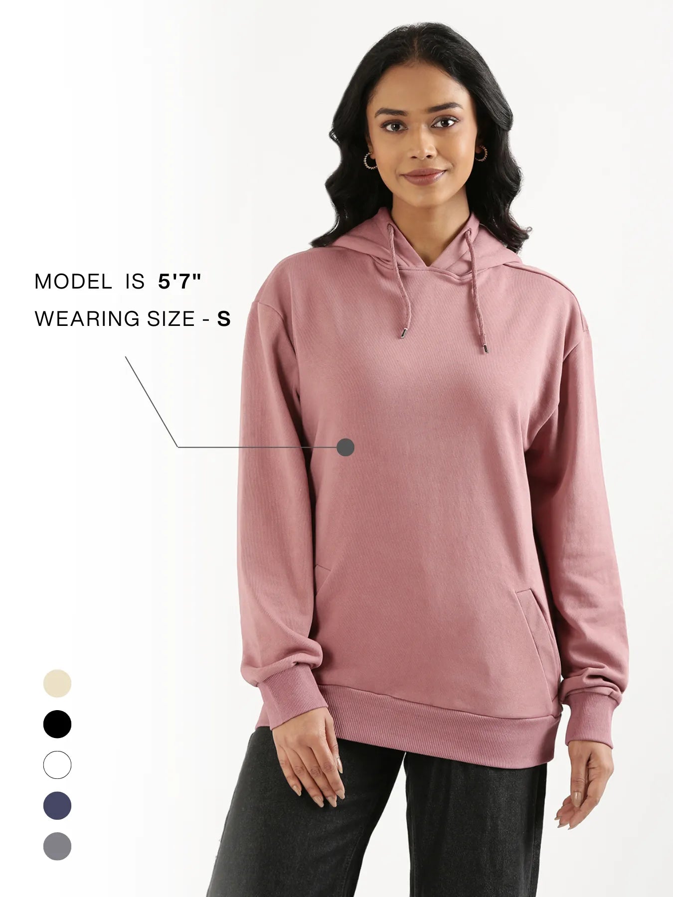 Unisex Rose Taupe Pullover Fleece Hoodie