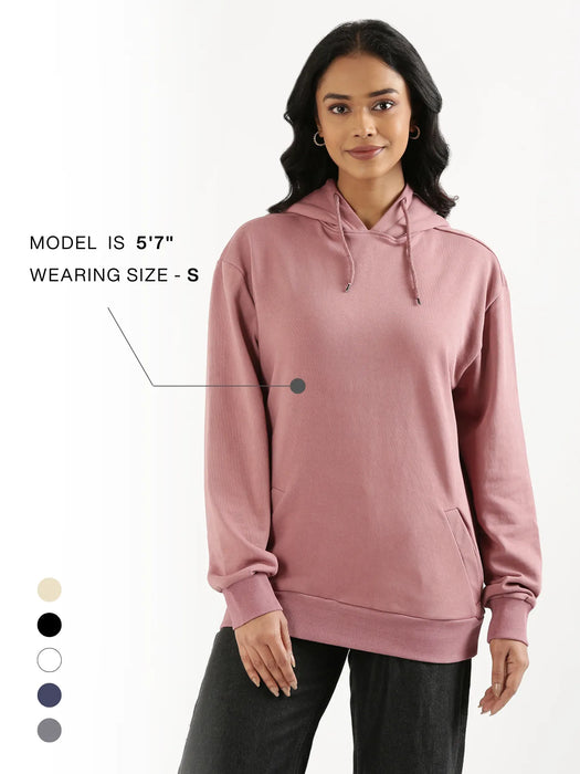 Unisex Rose Taupe Pullover Fleece Hoodie