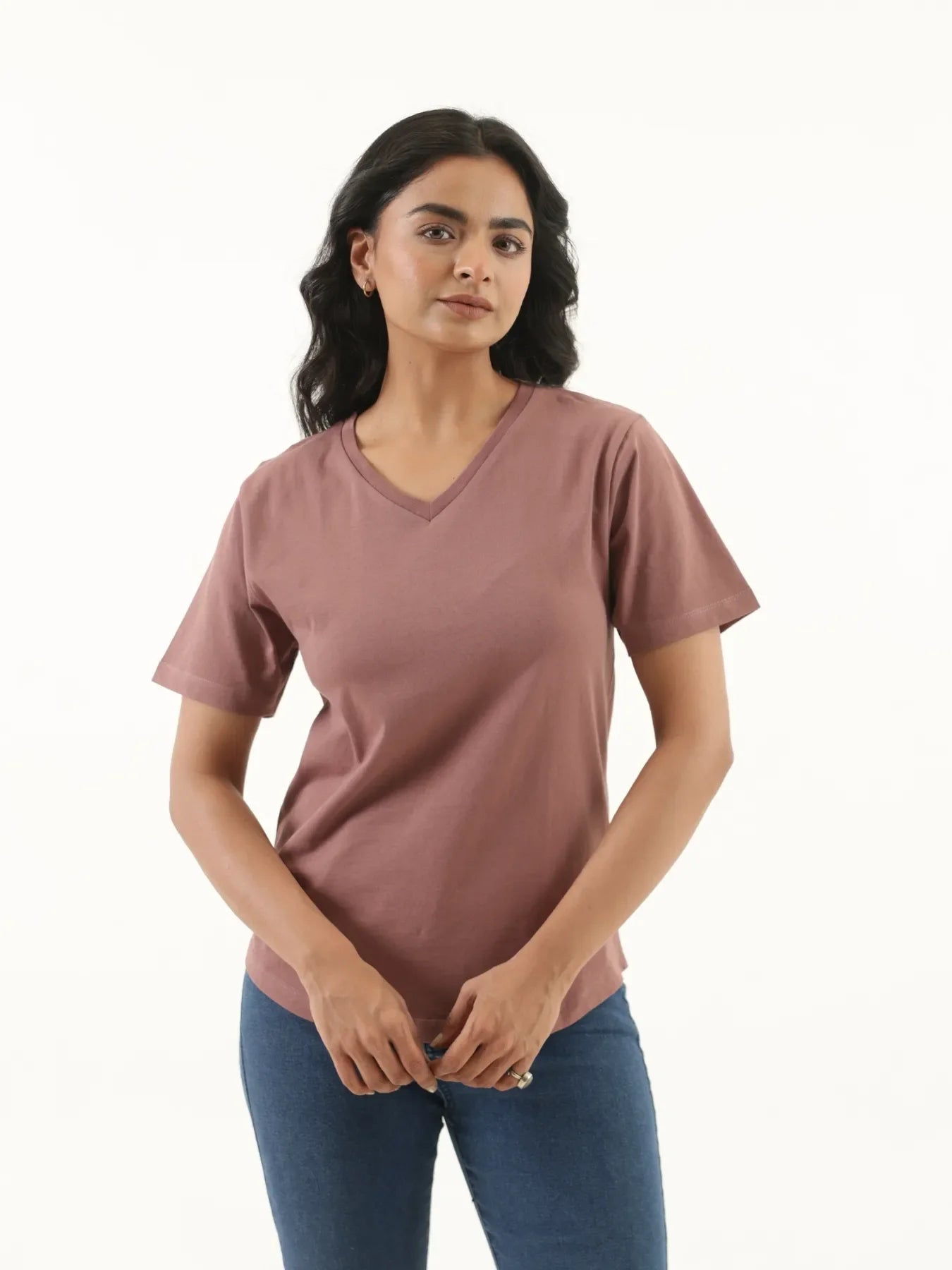 Buy Any 3 Women V-neck T-shirt