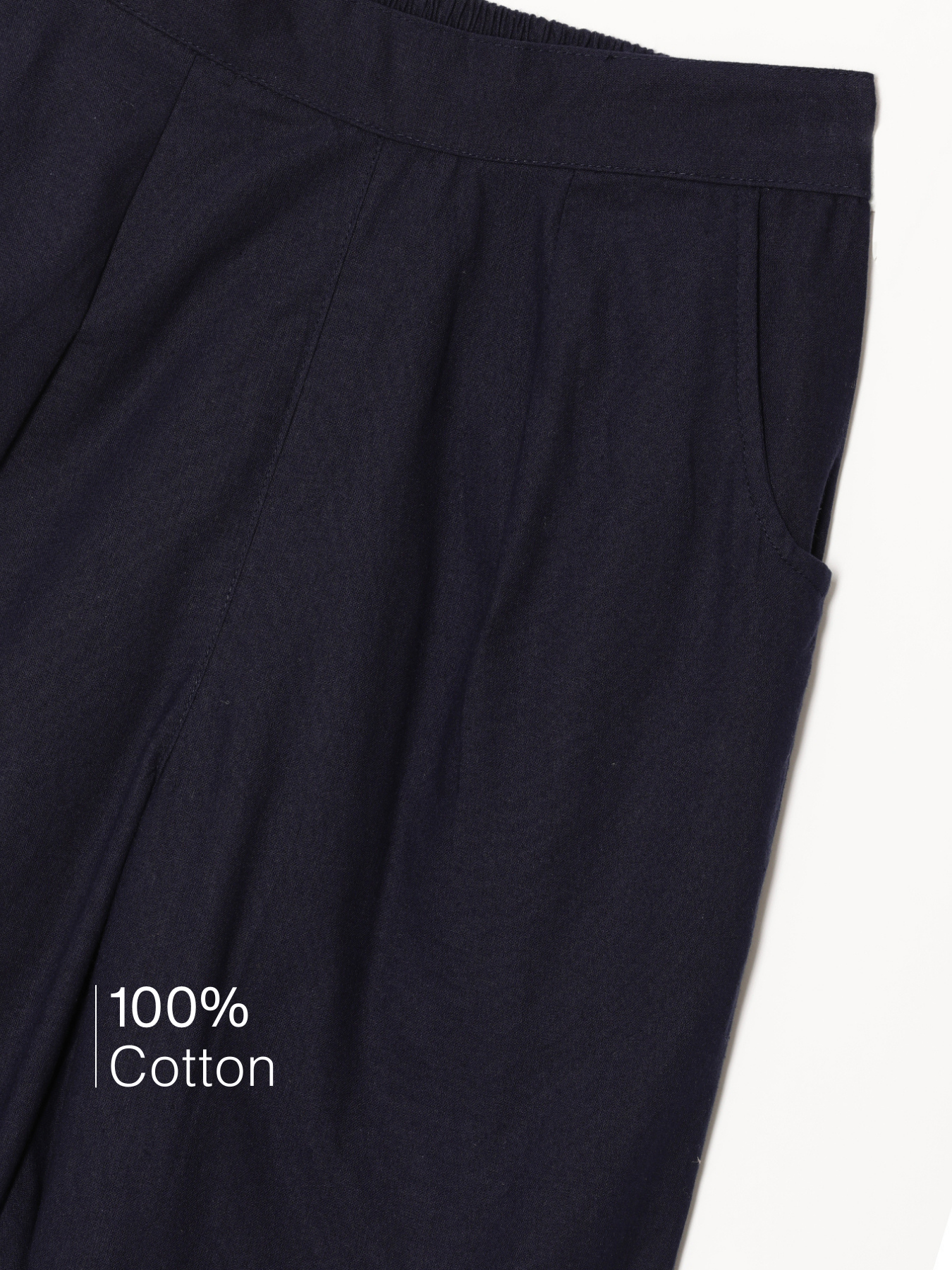 Navy Blue 100% Cotton - Everyday Pants