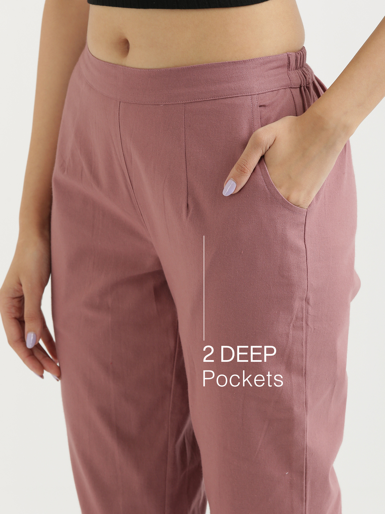 Rose Taupe 100% Cotton - Everyday Pants