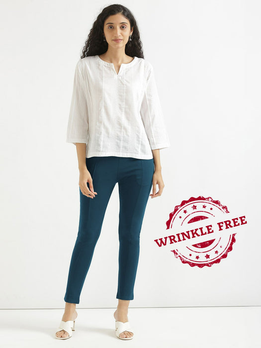 Women Royal Blue 4-Way Stretchable Pants