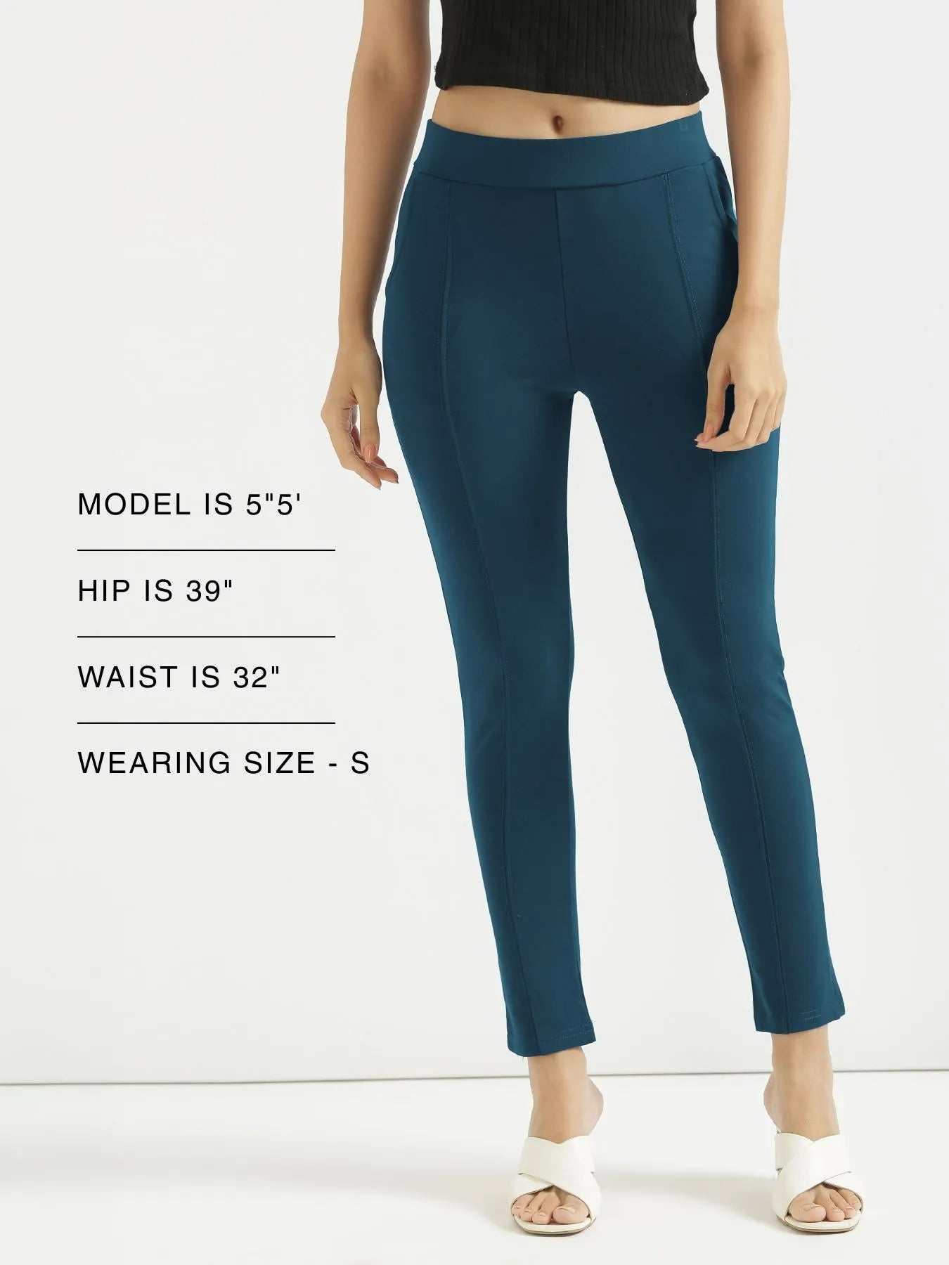 Women Royal Blue 4-Way Stretchable Pants