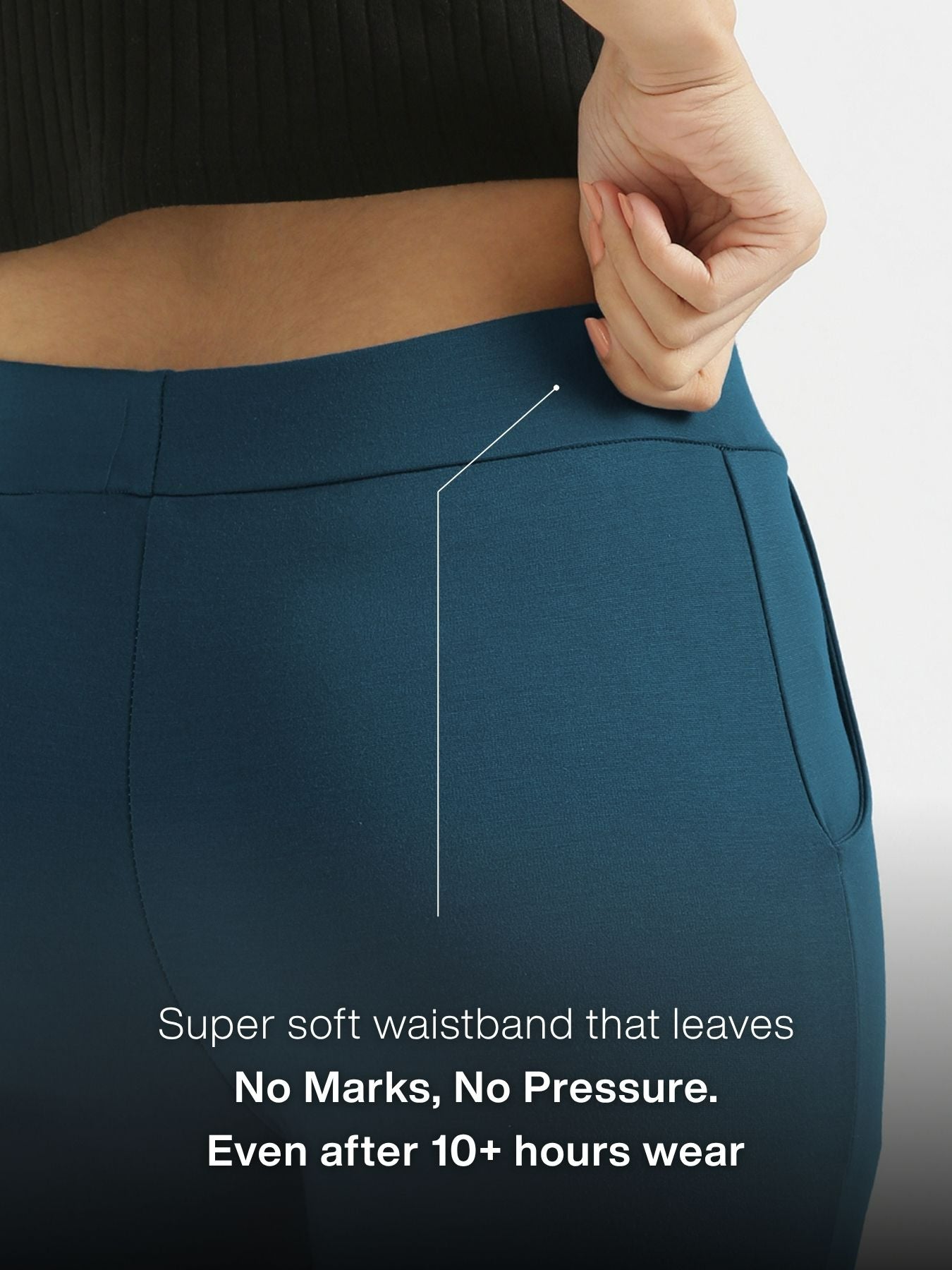 Women Royal Blue 4-Way Stretchable Pants