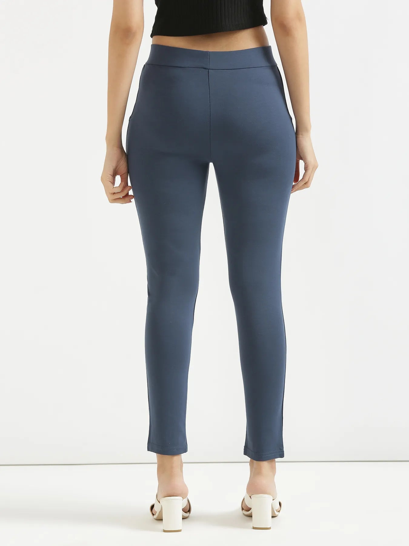 Women Royal Blue 4-Way Stretchable Pants