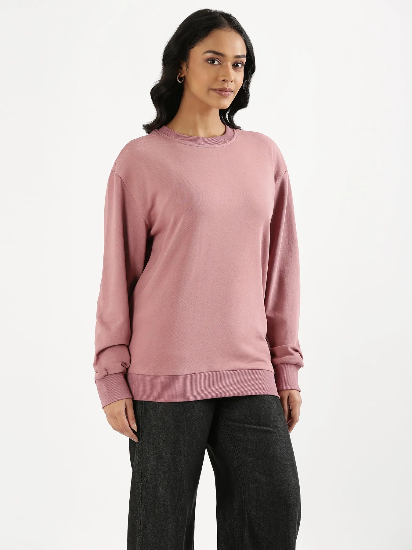 Unisex Rose Taupe Round Neck Sweatshirt
